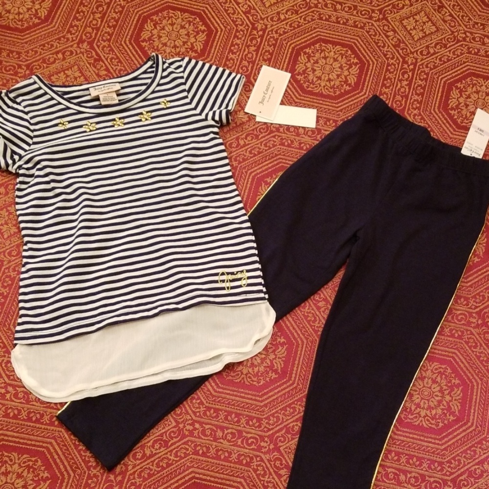 🆕️Juicy Couture 2pcs set , blue/white/gold